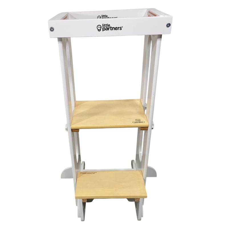 Little Partners Explore ‘N Store Learning Tower, Soft White with Natural