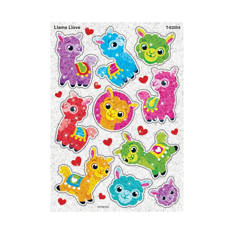 Llama Llove Sparkle Stickers  Large