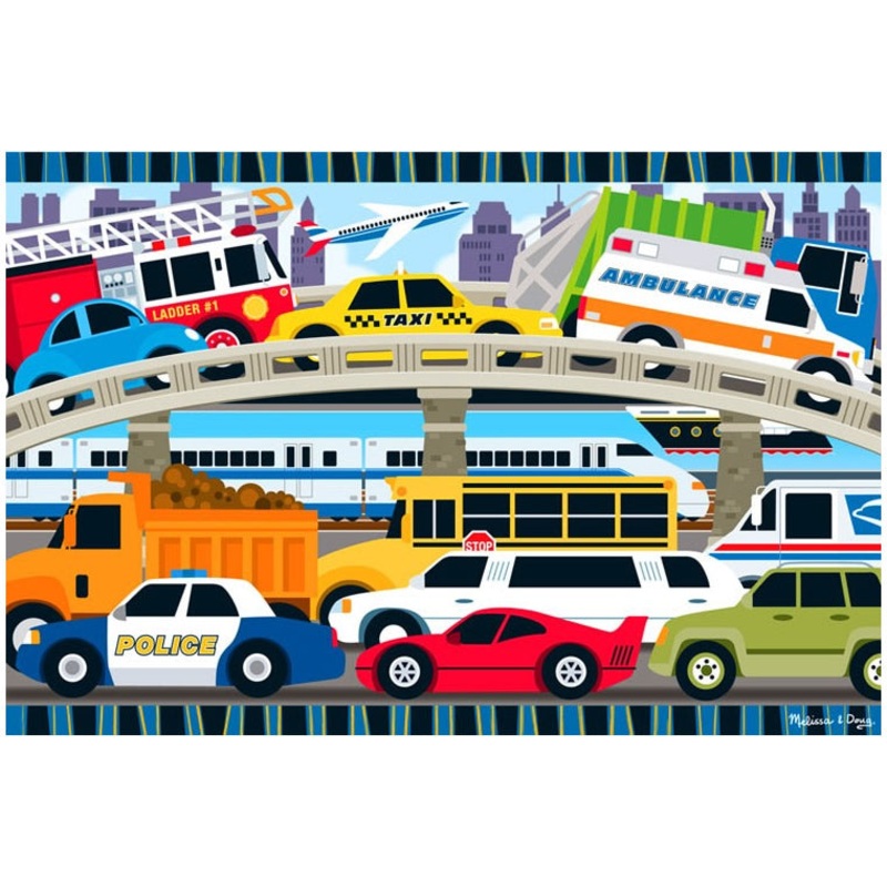 Melissa & Doug Traffic Jam Floor Puzzle, 24pc