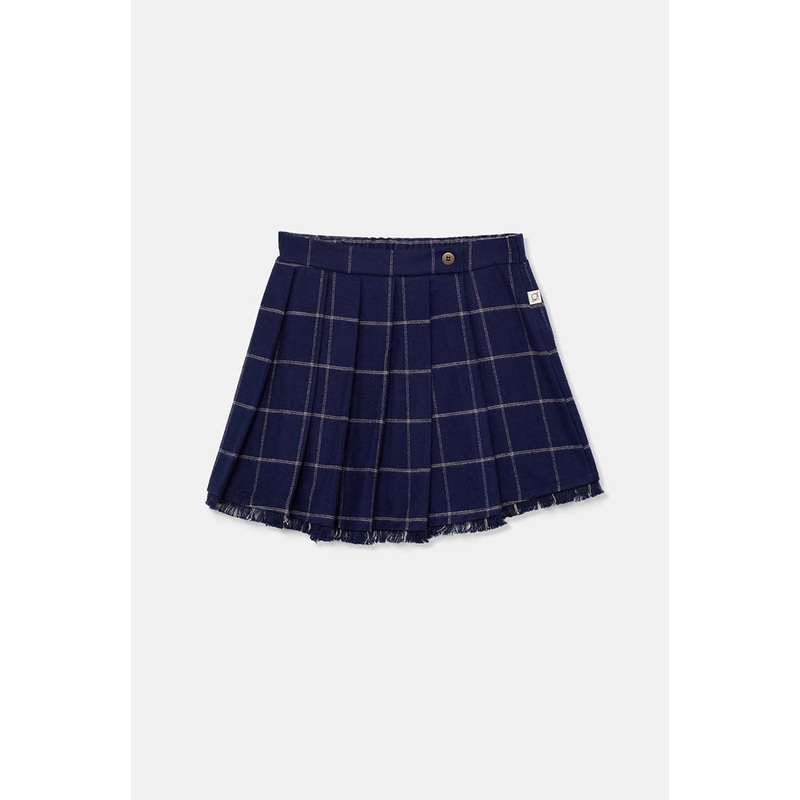 Plaid Flannel Skirt – Navy