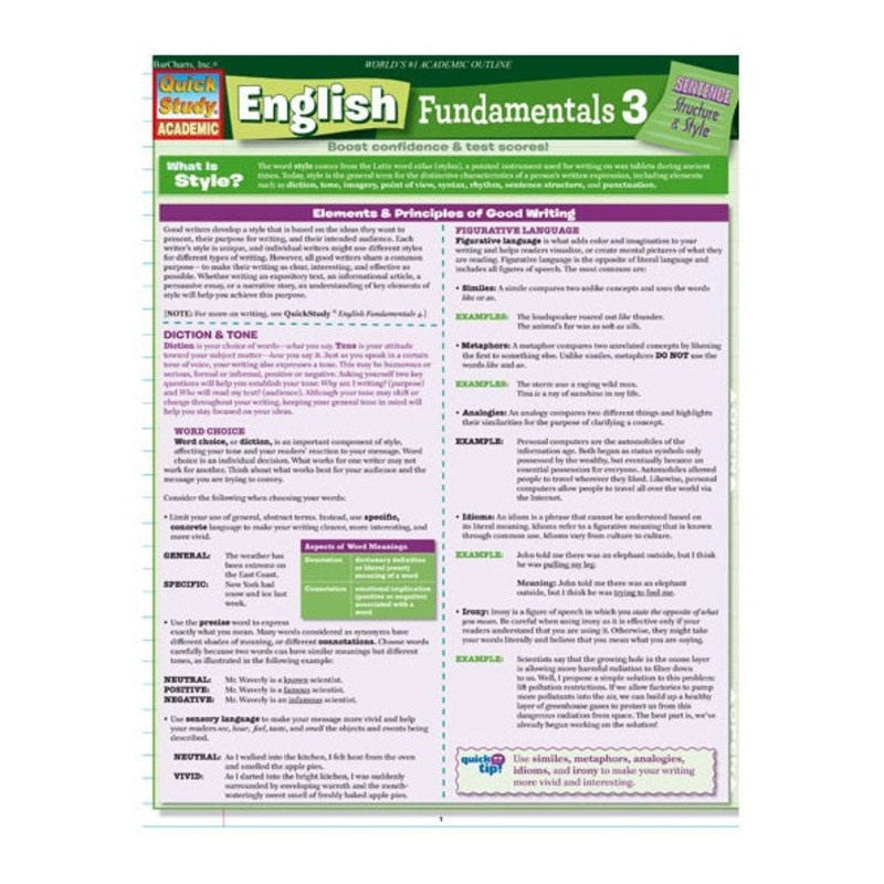 QuickStudy: English Fundamentals 3