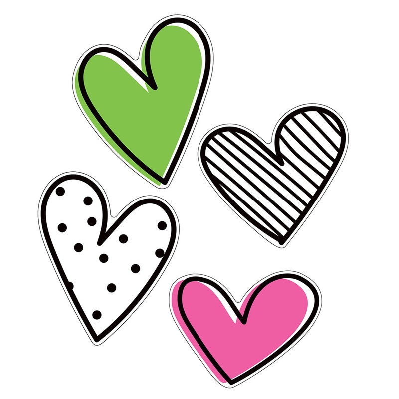 Kind Vibes Jumbo Doodle Hearts Cut-Outs