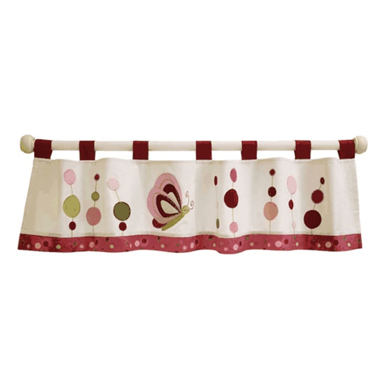 Lambs & Ivy Raspberry Swirl Window Valance