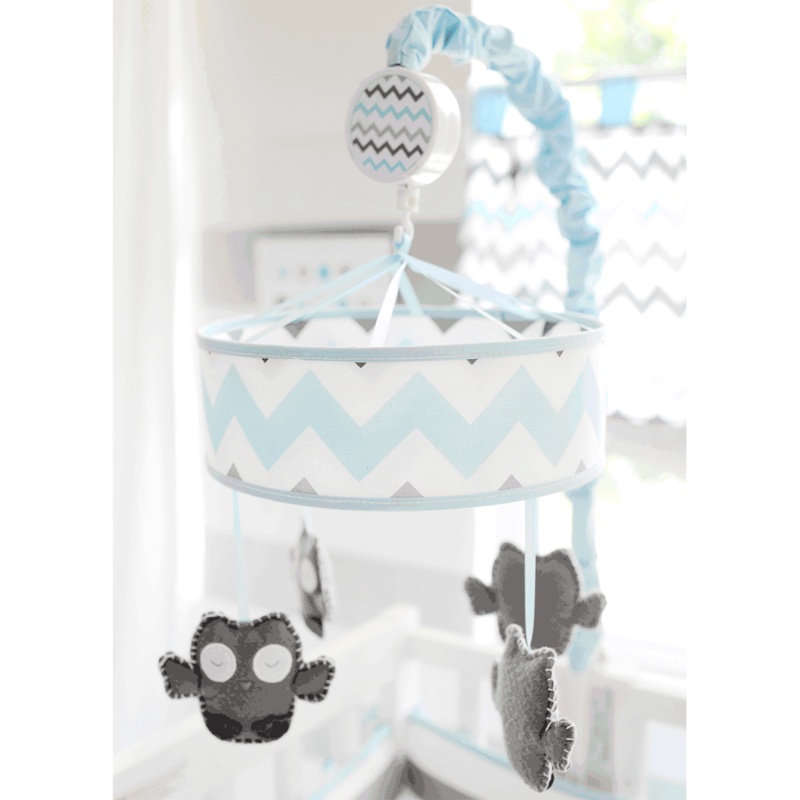 My Baby Sam Chevron Baby Aqua Musical Mobile
