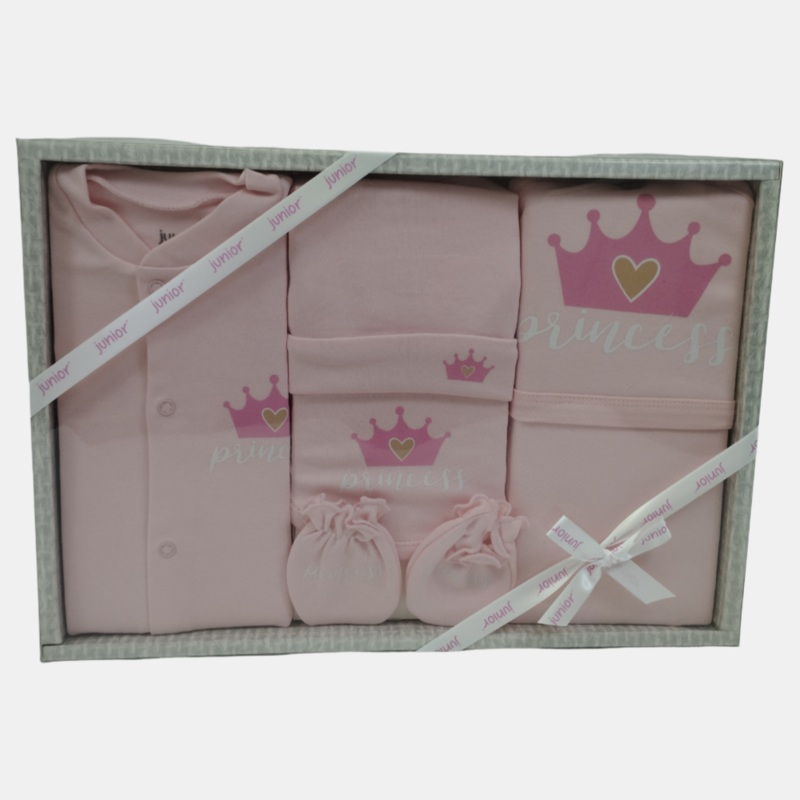 Pink Princess 5-Piece Baby Layette Set