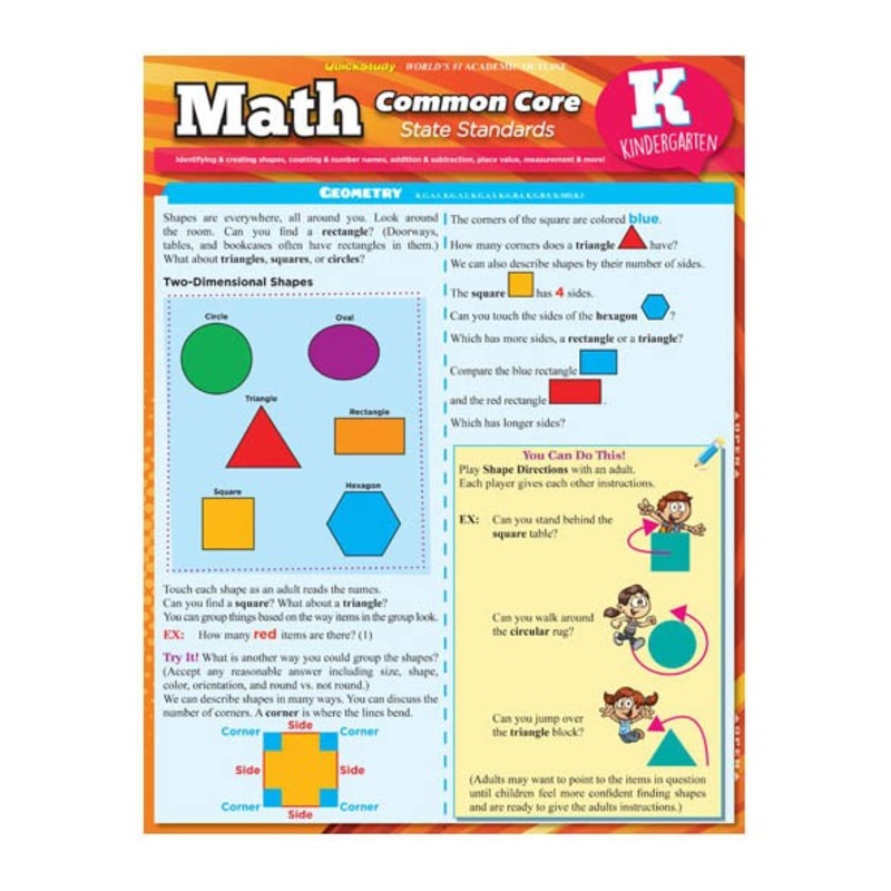 QuickStudy: Math Common Core (Kindergarten)
