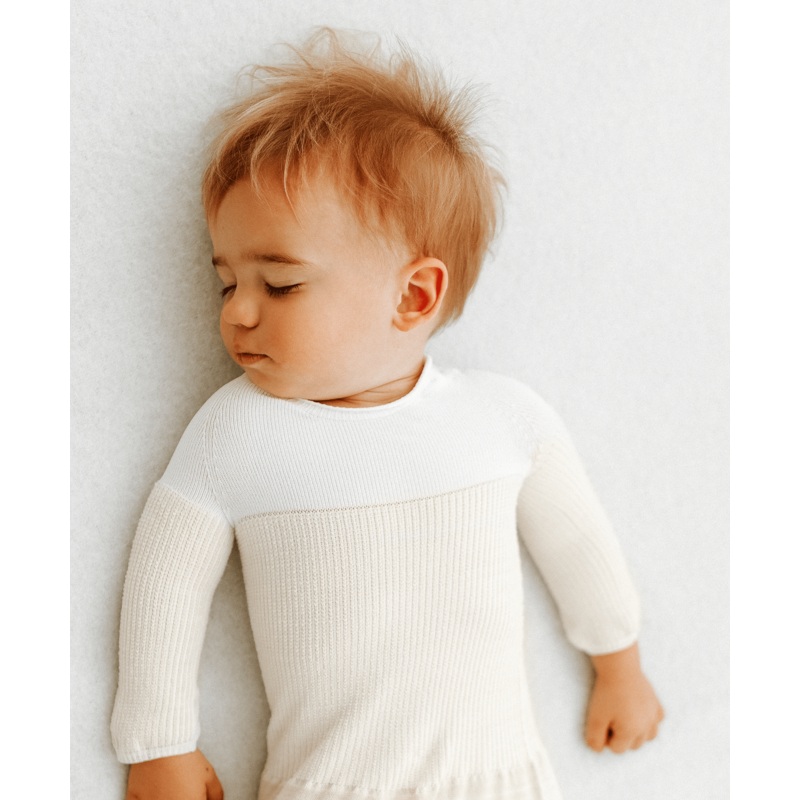 Swaddelini Bamboo Blend Beige Arms Out Long Sleeve Sleep Sack