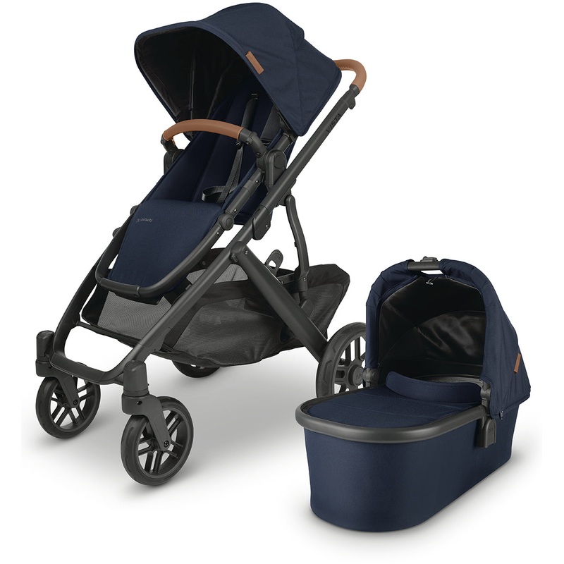 UPPAbaby VISTA V2 Single-to-Double Stroller – Noa (Navy/Carbon/Saddle Leather)