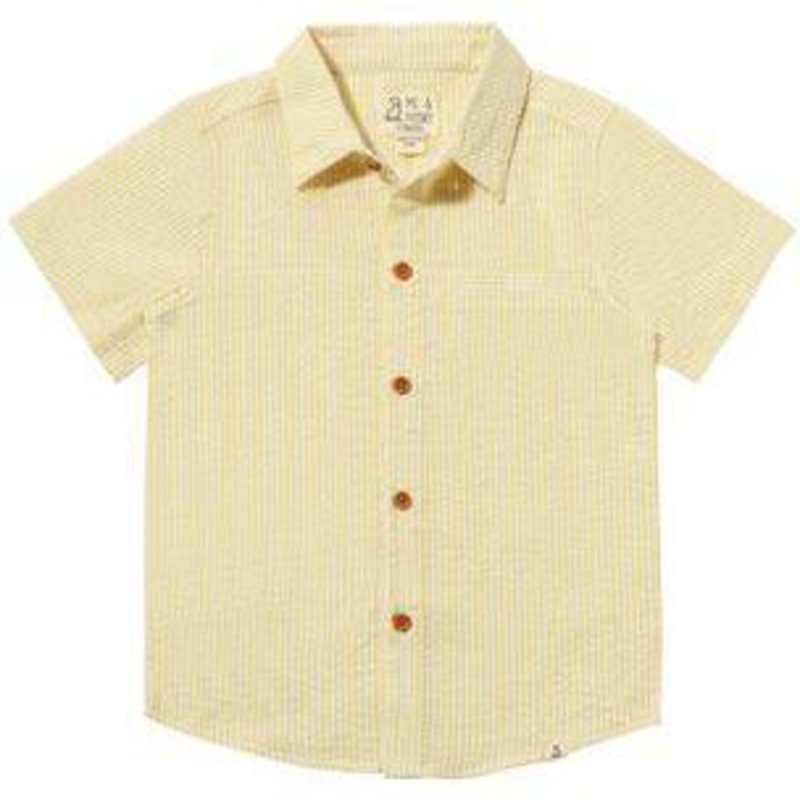 Me & Henry Newport Woven Shirt | Yellow Stripe Seersucker