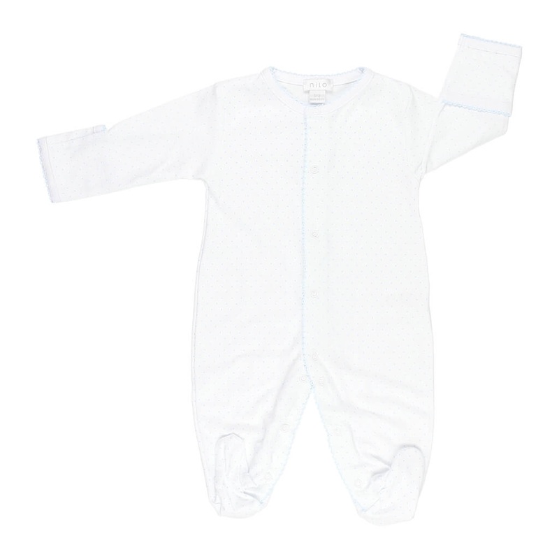 NLO Basic Footie Dots White/Blue