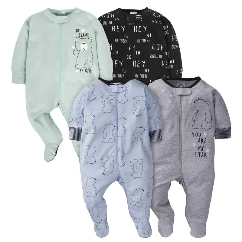 4-Pack Baby Boys Bear Sleep ‘N Plays