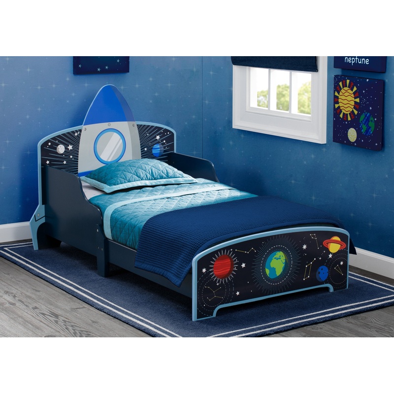 Space Adventures Rocket Ship Wood Toddler Bed