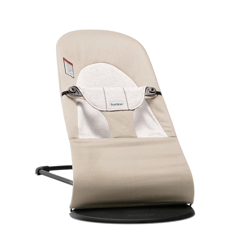 BabyBjorn Bouncer Balance, Beige/Gray, Black Frame