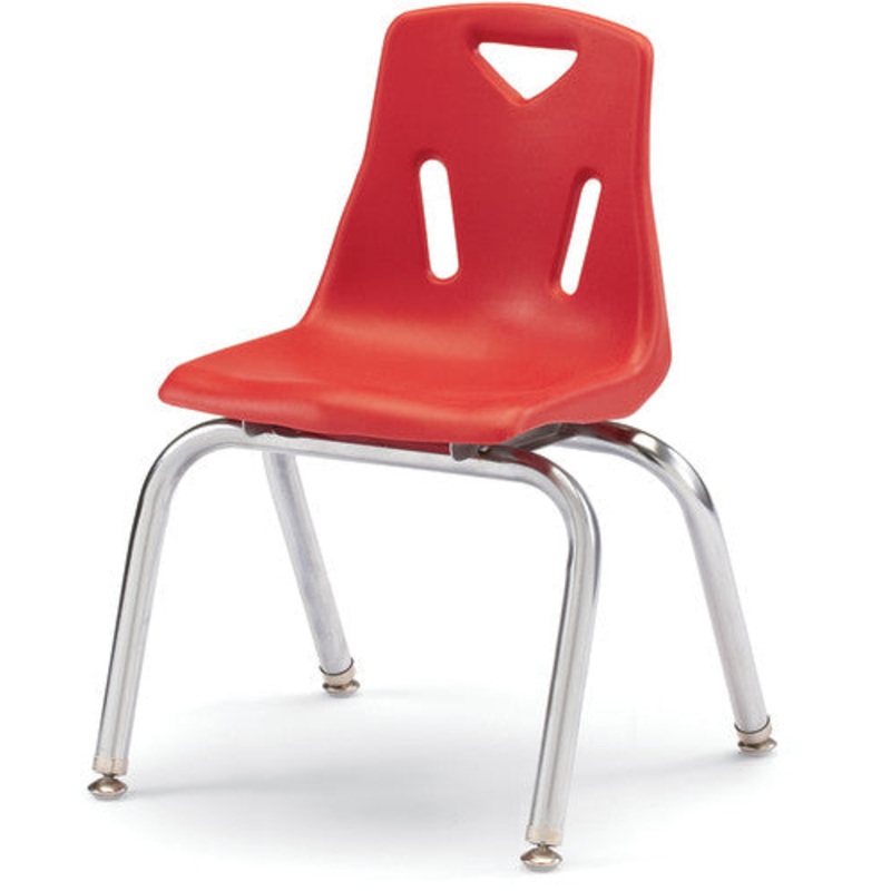 Berries Stacking Chair with Chrome-Plated Legs – 14″ Ht – Red