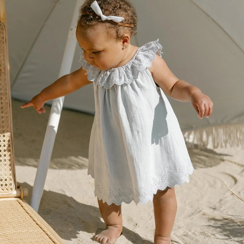 Quincy Mae – Organic Isla Dress – Sky