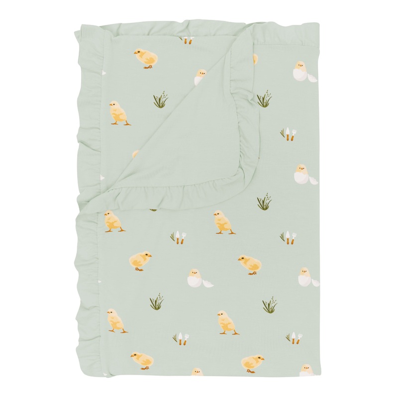 Ruffle Toddler Blanket in Aloe Chick 0.5