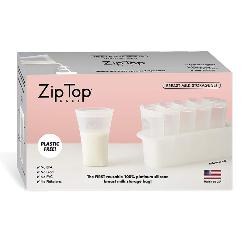 Zip Top Breast Milk Storage Bag 6 Set + Freezer Tray – Frost