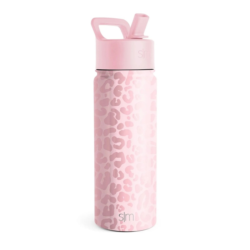 20oz Stainless Steel Water Bottle- Blush Leopard