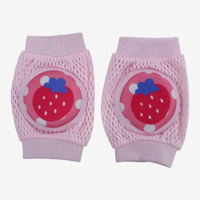 Baby Knee Mesh Pads  Pink with Strawberry Design