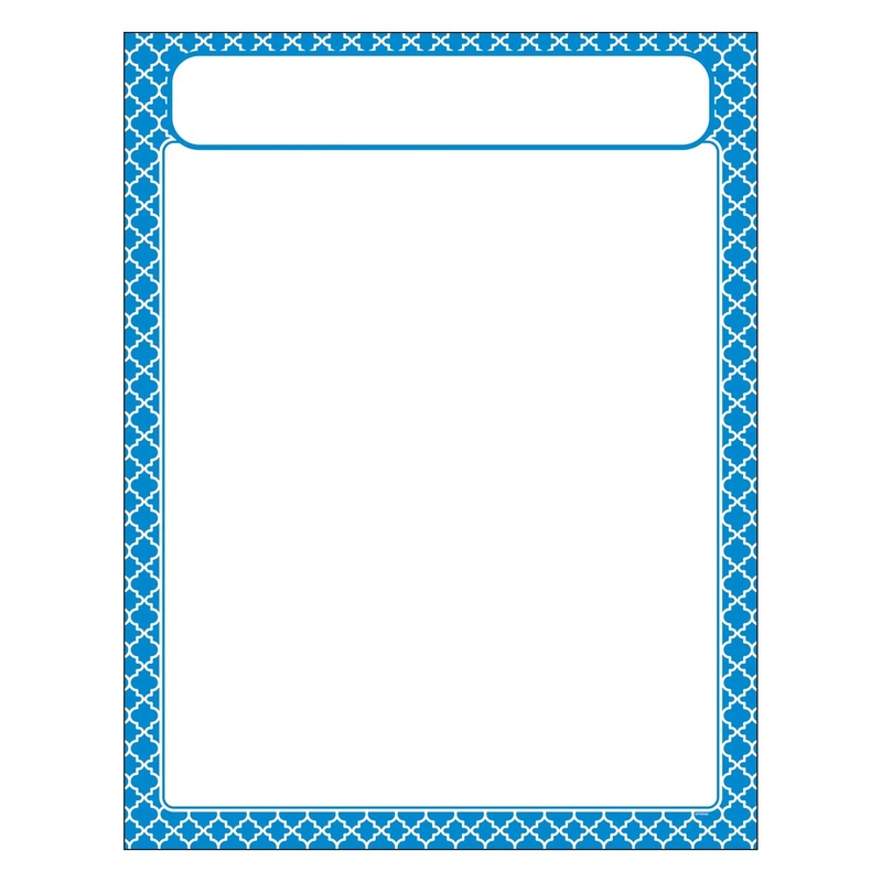 Moroccan Blue Learning Chart