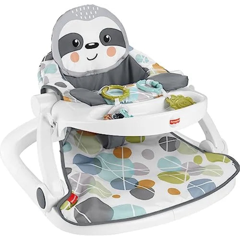 Portable Baby Chair Sit-Me-Up Floor Seat with Snack Tray, Developmental Toys