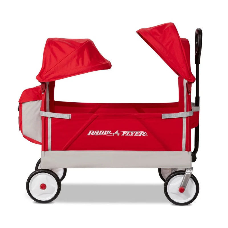 Radio Flyer 3-in-1 EZ Fold Wagon, Red, with Canopy