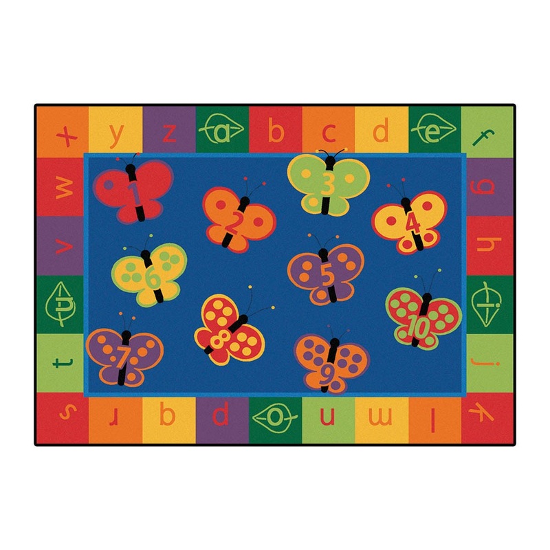 123 ABC Butterfly Fun Rug (3’10” x 5’5″ Rectangle)