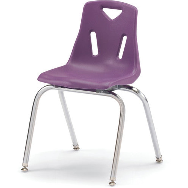 Berries Stacking Chair with Chrome-Plated Legs – 18″ Ht – Purple