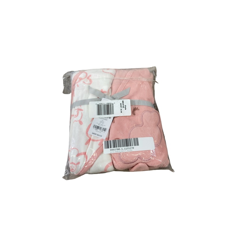 Carters Hooded Towels 2pack, Pink/Ivory