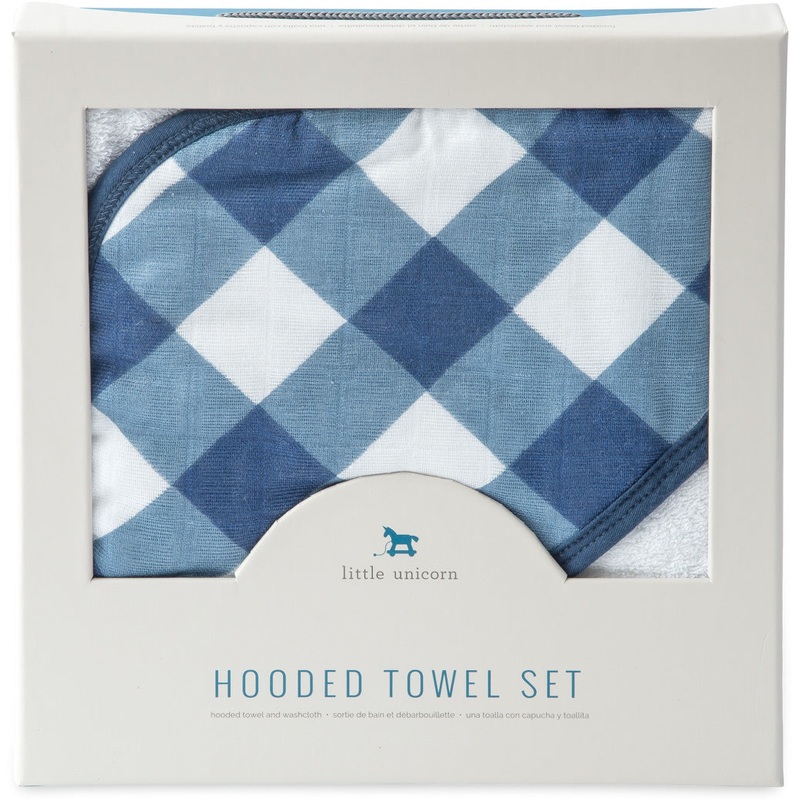 Little Unicorn Cotton Hooded Towel & Washcloth – Jack Plaid