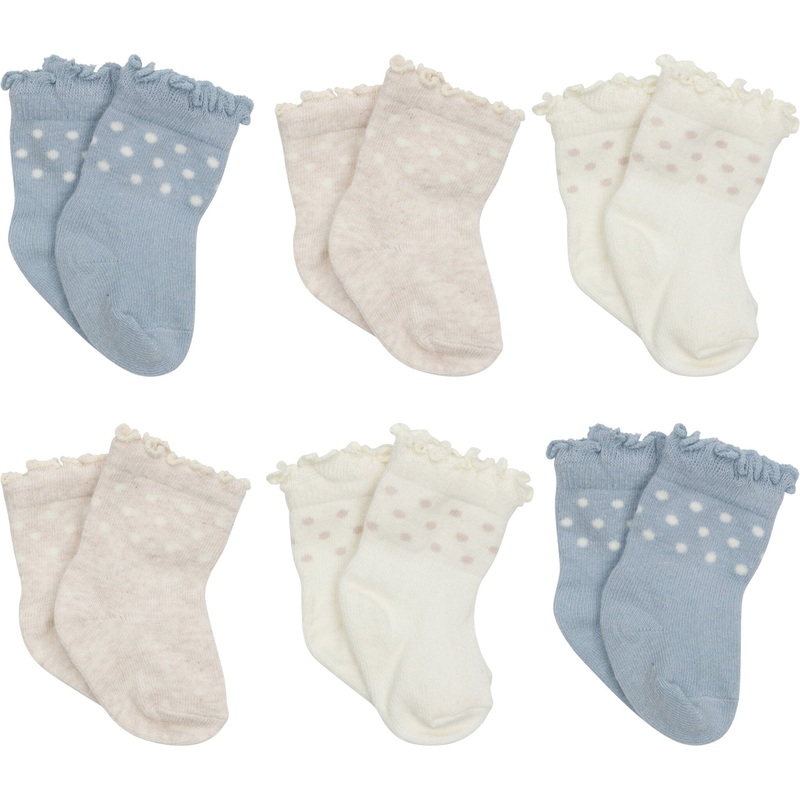 6-Pack Baby Girls Girl Retro Floral Wiggle Proof Socks