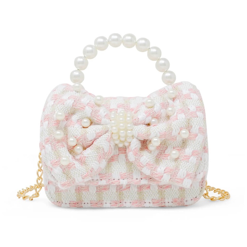 Handbag Tweed Jumbo Pearl Bow