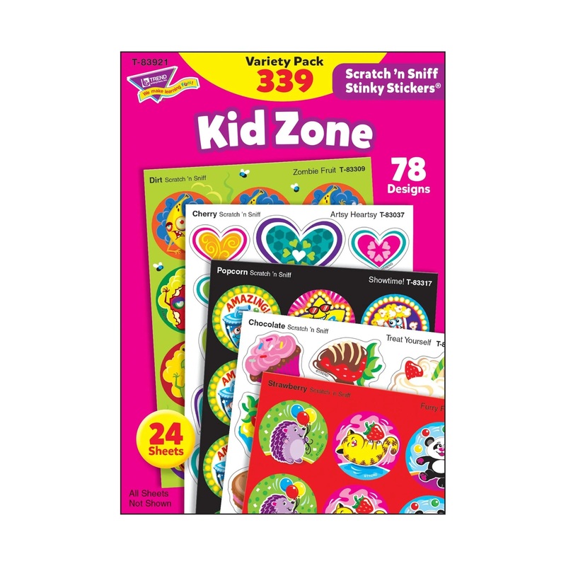 Kid Zone Scratch ‘n Sniff Stinky Stickers Variety Pack