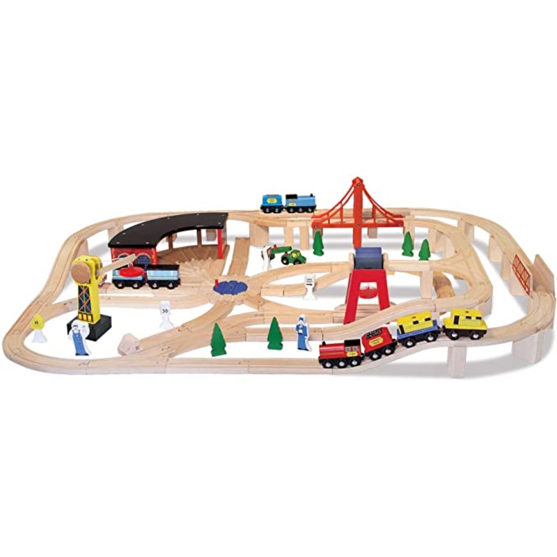 Melissa & Doug Wooden Railway Set 132pc