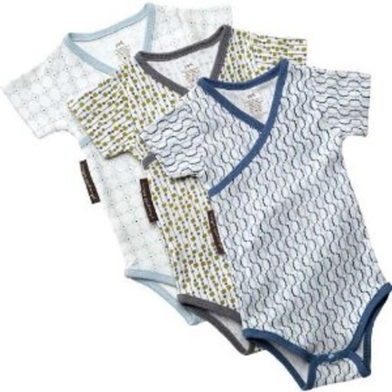 Petunia Pickle Bottom Organic 3 pk Bodysuits Boys 0-3 Months
