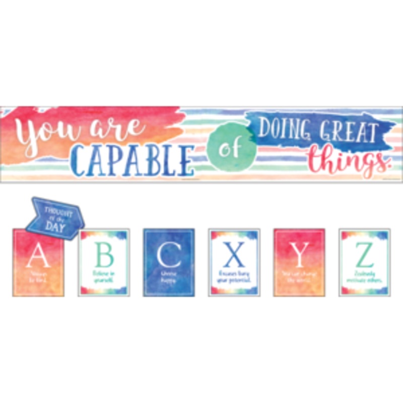 Watercolor You Are Capable of Doing Great Things Bulletin Board Display