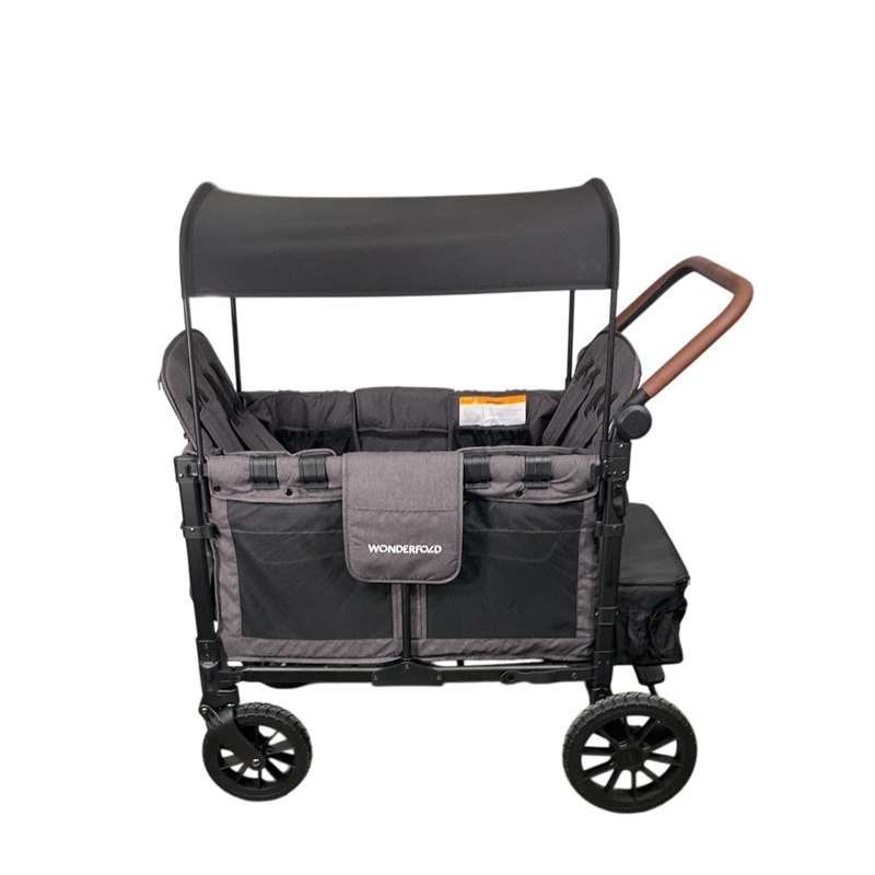 Wonderfold W4 Luxe Quad Stroller Wagon, 2024, Charcoal Grey with Black Frame