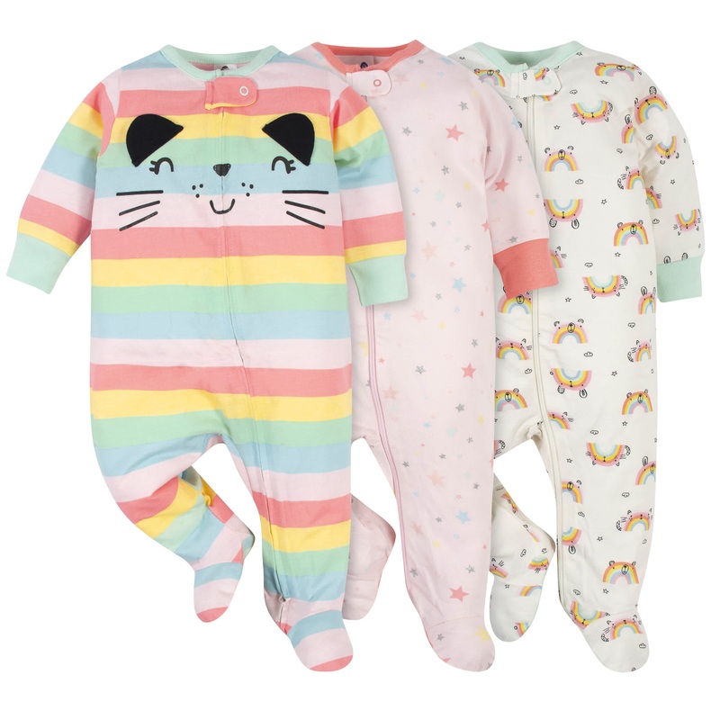 3-Pack Baby Girls Rainbow Sleep ‘N Plays