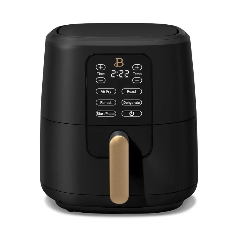 6 Qt Air Fryer with TurboCrisp Technology and Touch-Activated Display- Black Sesame