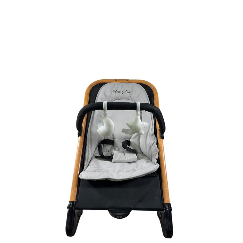 Dream On Me Rock with me 2-in-1 Rocker and Stationary Seat, Black/Grey