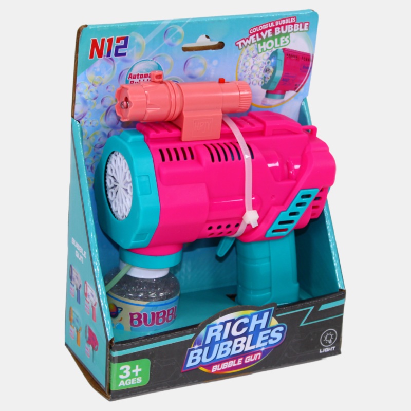 Rich Bubbles Bubble Gun (Fuchsia & Aqua)