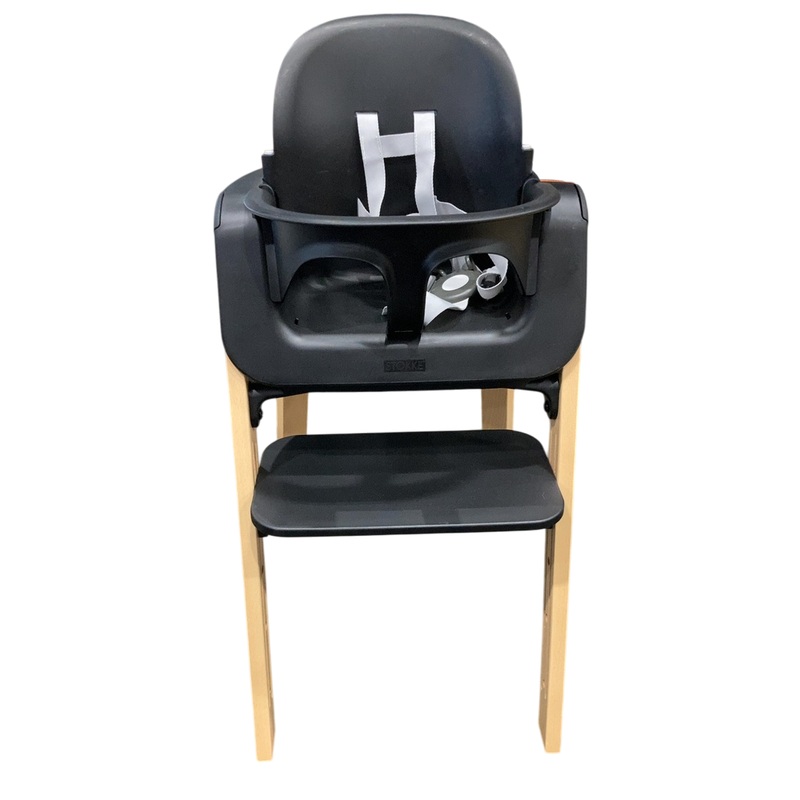 Stokke Steps High Chair, Black Seat with Natural Legs