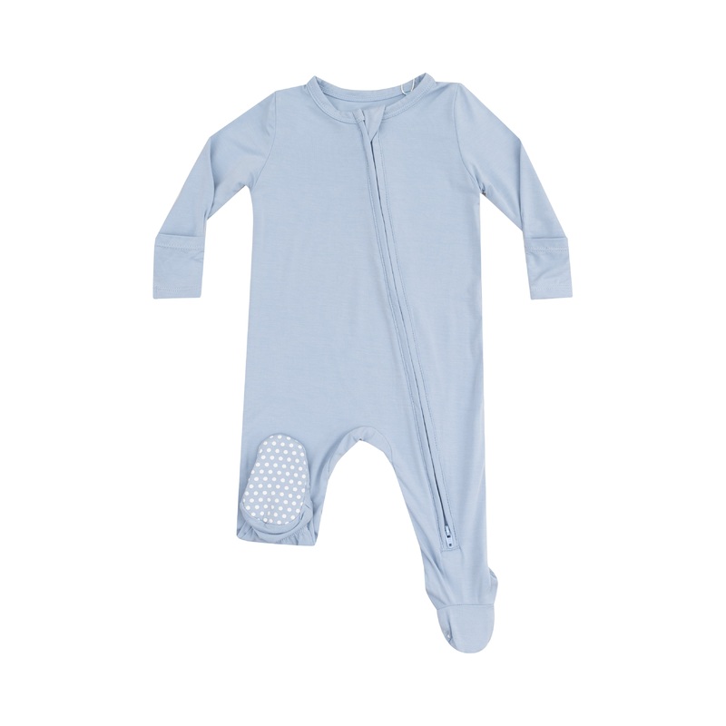 2 Way Zipper Footie – Blue Fog
