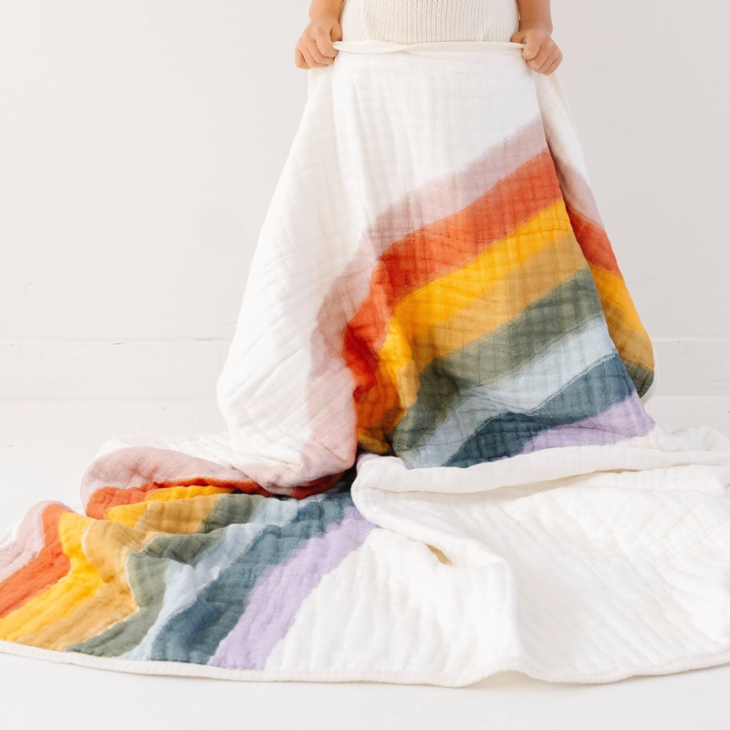 Clementine Kids – Cotton Muslin Quilt – Rainbow Connections