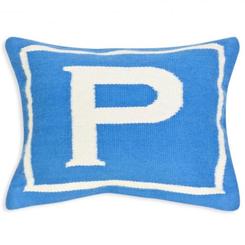 Jonathan Adler Junior Letter P Pillow in Blue