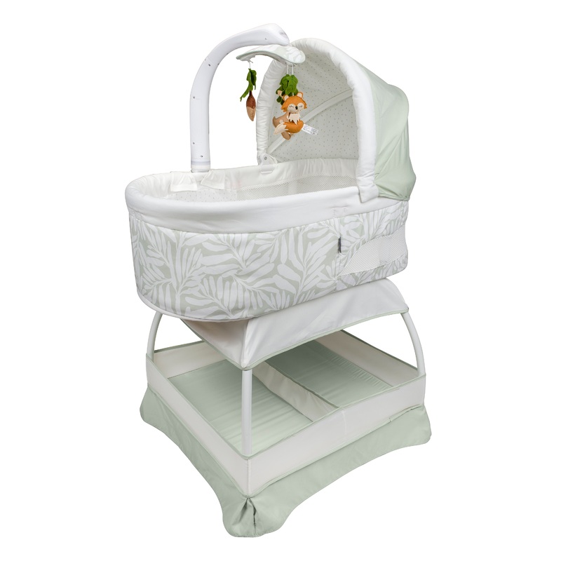 TruBliss Sweetli Calm Bassinet, Sage Fern Leaves