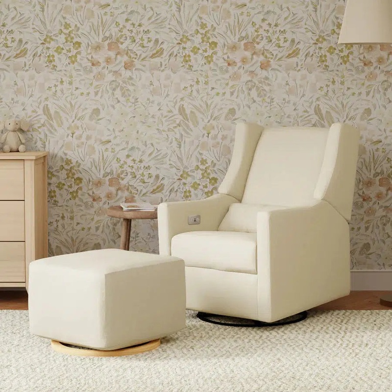 Babyletto – Kiwi Electronic Glider + Recliner – Cream Eco-Weave Performance Fabric