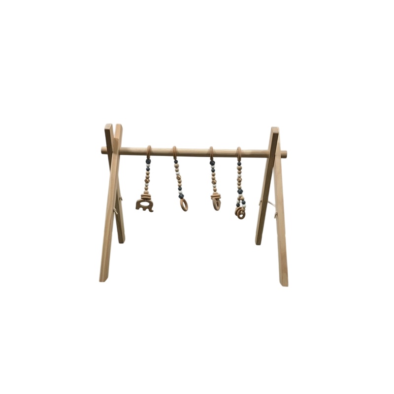 Poppyseed Play Wooden Baby Gym, Grey