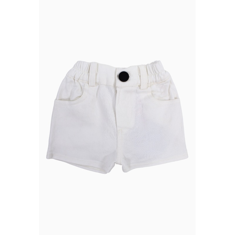 Unisex Baby Gabardine Shorts  Off-white