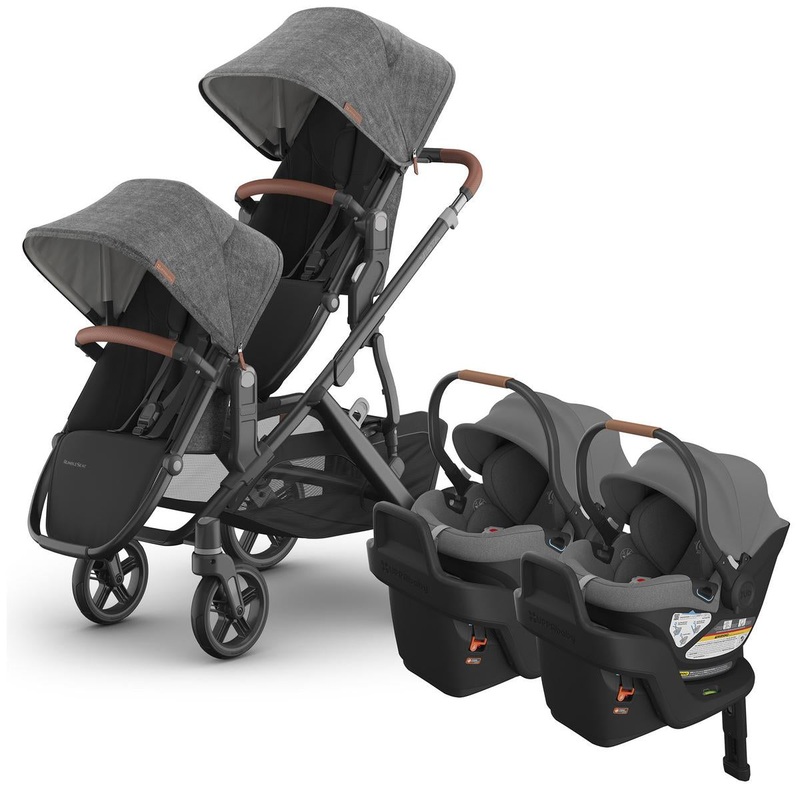 UPPAbaby Vista V3 Twin Stroller with RumbleSeat V3 + Aria Travel System Bundle – Greyson / Greyson